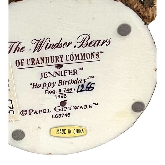 Windsor Bears Jennifer “HAPPY BIRTHDAY” Bear Balloons FIGURINE Cranbury Commons! - Picture 5 of 7